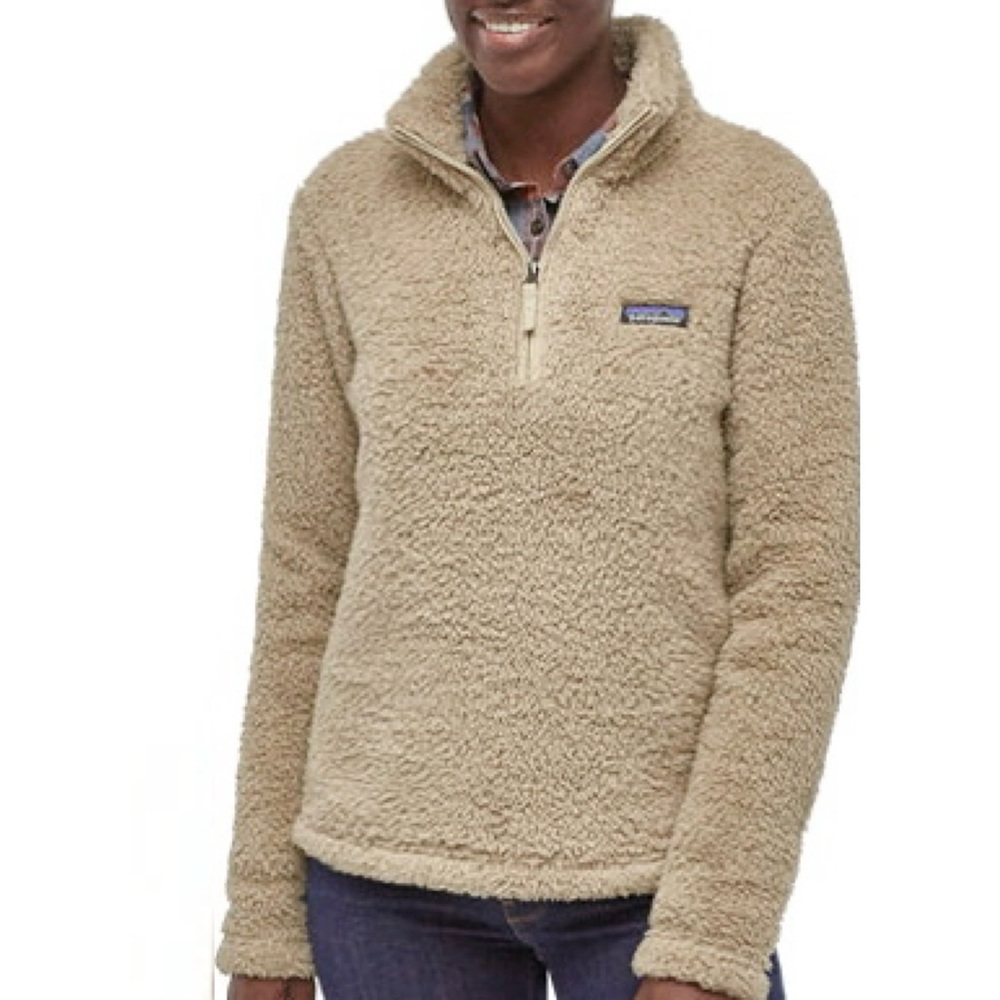 PATAGONIA Los Gatos 1/4 Zip Fleece Jacket in Dark Beige Size S